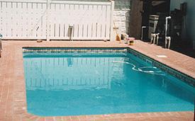 Vinyl Pool with Interlocking Pavers and Bullnose Coping